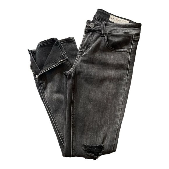 Pistola Distressed Slim Zip Ankle Charcoal Jean - Picture 3 of 6